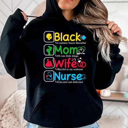 Funny Nurse Shirt, Nurse Unisex T-Shirt/Hoodie/Sweatshirt HLT00 - Black Nurse Mommy Wife - African American Mothers Women Mom T-Shirt