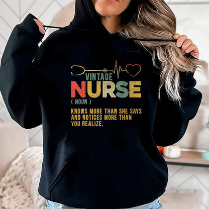 Funny Nurse Shirt, Nurse Unisex T-Shirt/Hoodie/Sweatshirt HLT00 - Vintage Nurse Definition Hospital Medical Registered Nursing T-Shirt