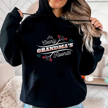 Best Grandma Shirt, Proud Grandma Unisex T-Shirt/Hoodie/Sweatshirt HLT00 - I'm Clearly Grandma's Favorite Granddaughter Grandma, T-Shirt (1)
