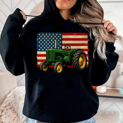 Best Farmer Life Shirt, Funny Farmer UnisexT-Shirt/Hoodie/Sweatshirt HLT00 - Farmer Tractor USA Flag 4th of July T-Shirt
