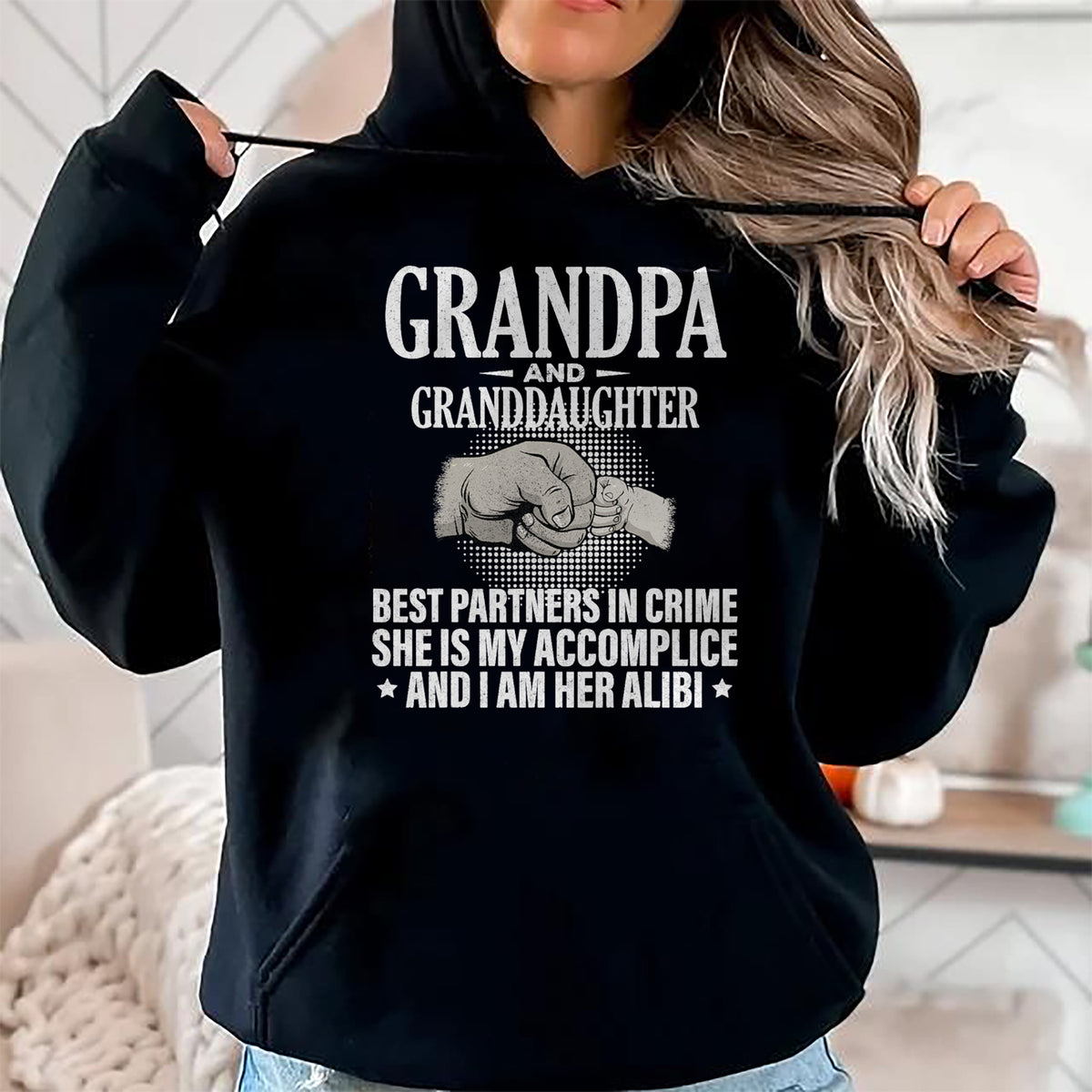 Best Grandpa Shirt, Proud Grandpa Unisex T-Shirt/Hoodie/Sweatshirt HLT00 - Grandpa and Granddaughter best partners in crime T-Shirt