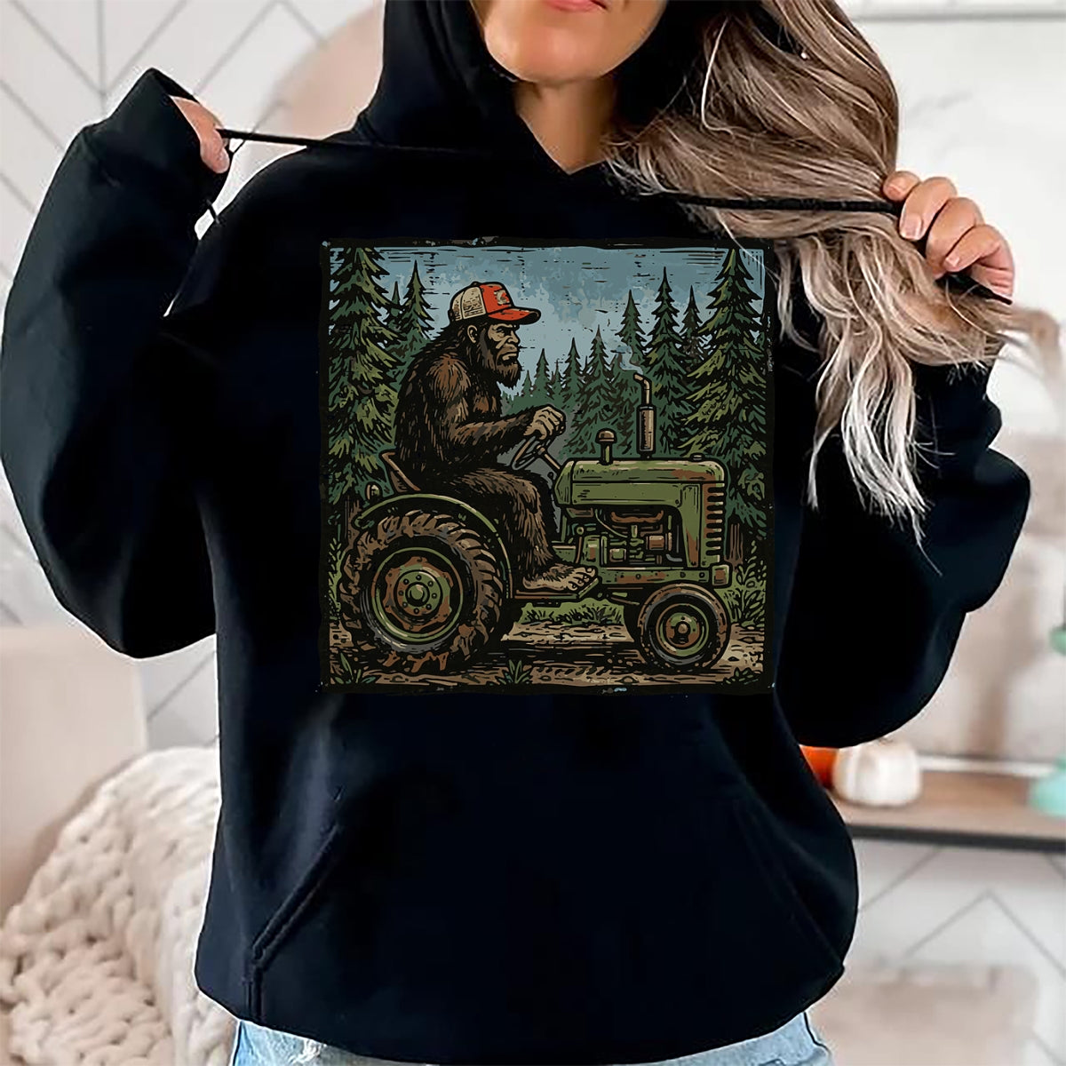 Best Farmer Life Shirt, Funny Farmer UnisexT-Shirt/Hoodie/Sweatshirt HLT00 - Bigfoot Sasquatch Tractor Funny Farm Farmer Men Women Kids T-Shirt