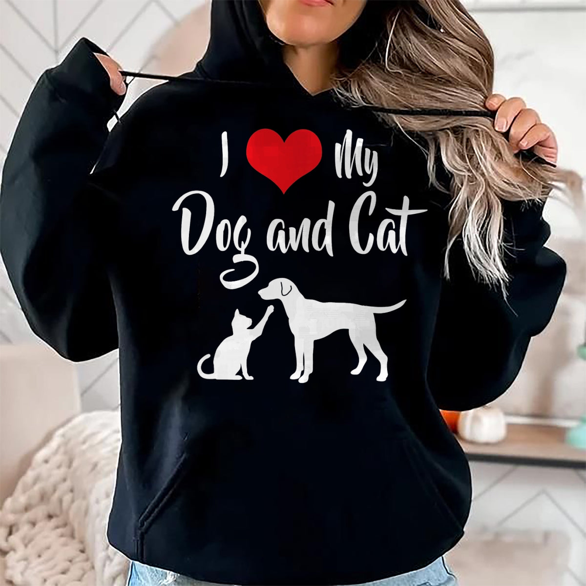 Cat Love Shirt, Funny Cat Lover Gift UnisexT-Shirt/Hoodie/Sweatshirt HLT00 - I Love My Dog And Cat T-Shirt (1)