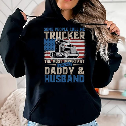 Best Truck Driver Life Shirt, Funny Trucker UnisexT-Shirt/Hoodie/Sweatshirt HLT00 - Semi Truck Driver, Trucker Daddy, Husband, US American Flag T-Shirt