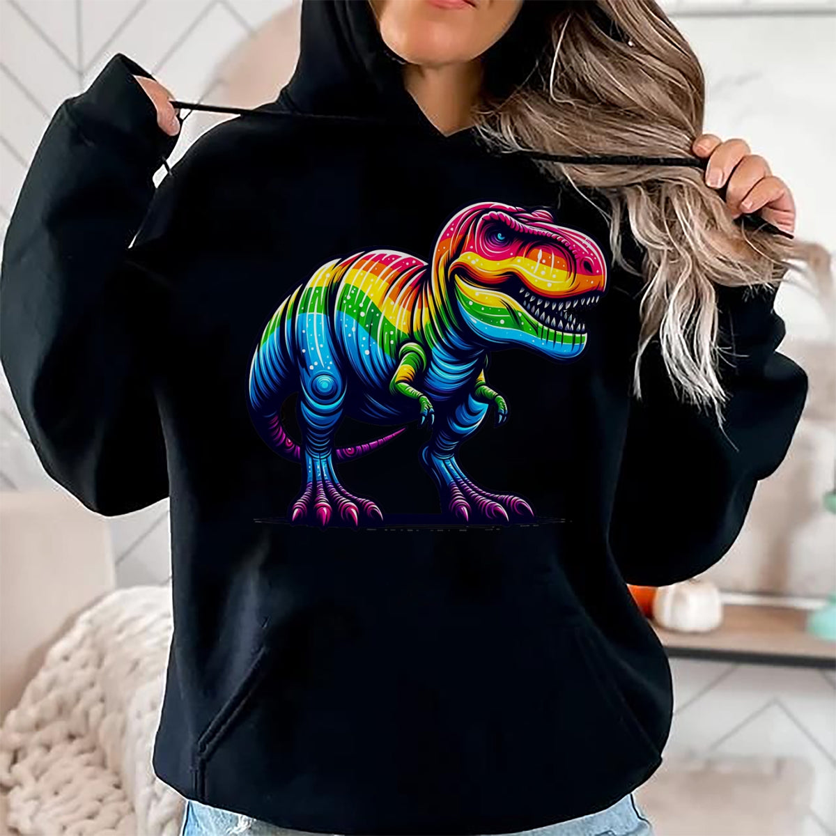 Best Dinosaur Lover Shirt, Funny Dinosaur UnisexT-Shirt/Hoodie/Sweatshirt HLT00 - Rainbow T-Rex Dinosaur Lovers Tyrannosaurus Rex Rainbow T-Shirt