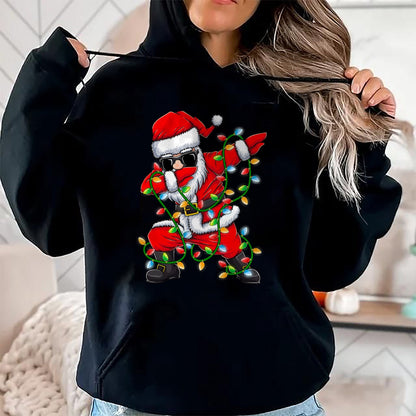 Christmas Shirts for Family, Funny christmas shirts, Christmas Unisex T-Shirt/Hoodie/Sweatshirt HLT00 - Dabbing Santa Xmas Lights Girls Boys Kids Christmas Gifts T-Shirt