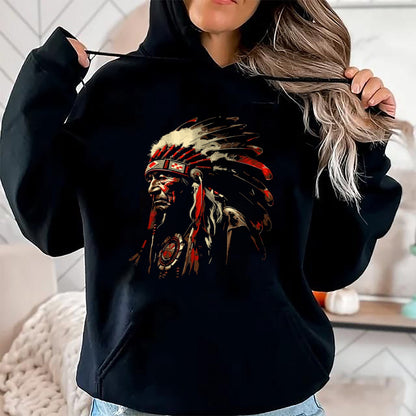 Native American T-Shirts, Vintage Native American Unisex T-Shirt/Hoodie/Sweatshirt HLT00 - Retro Vintage American Motorcycle Indian native Bikers Gift T-Shirt (1)