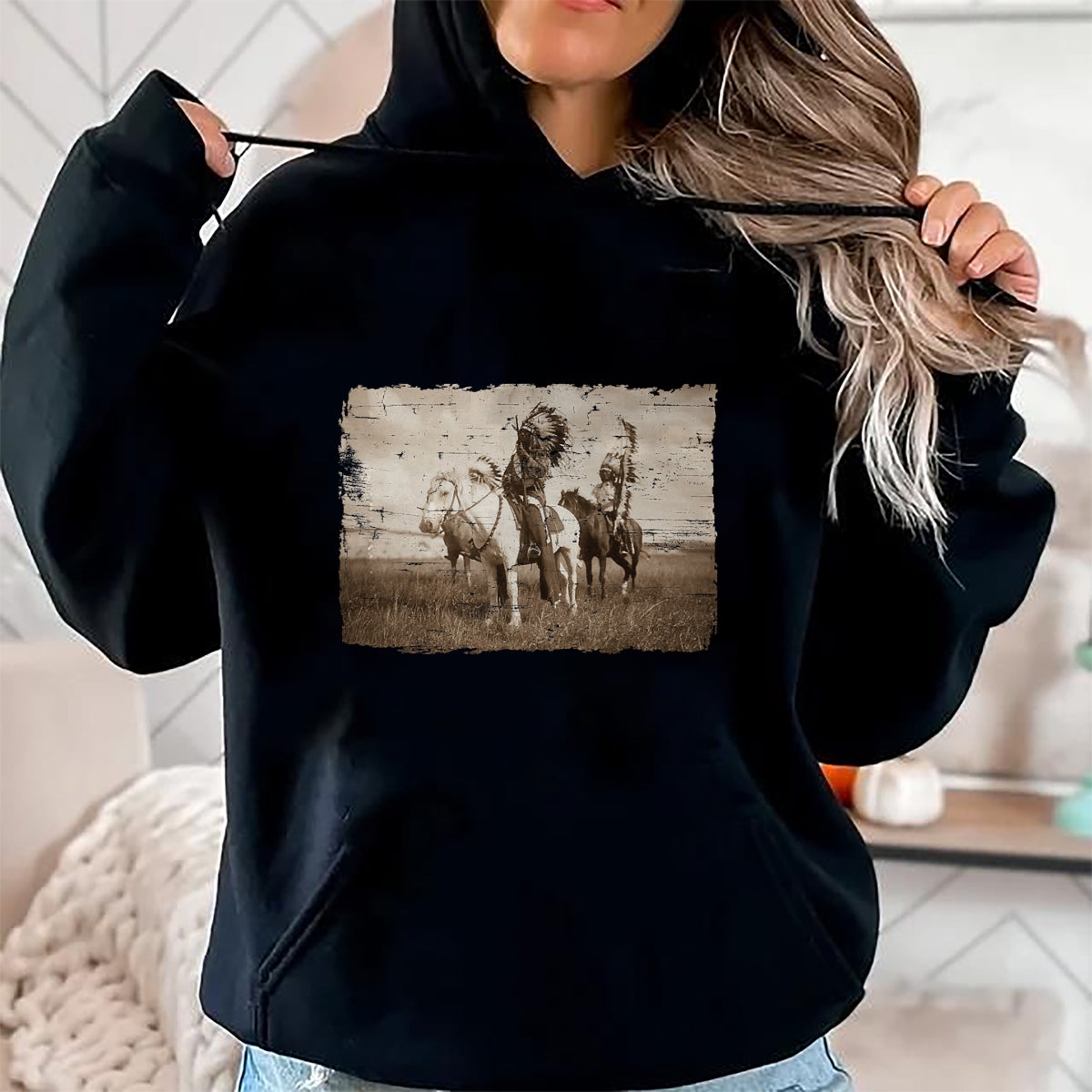 Native American T-Shirts, Vintage Native American Unisex T-Shirt/Hoodie/Sweatshirt HLT00 - Native American Chief Head Indians Warbonnets Headdress T-Shirt (1)