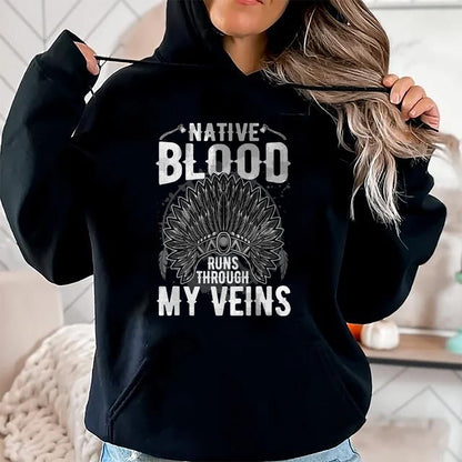 Native American T-Shirts, Vintage Native American Unisex T-Shirt/Hoodie/Sweatshirt HLT00 - Native American Blood Pride T-Shirt