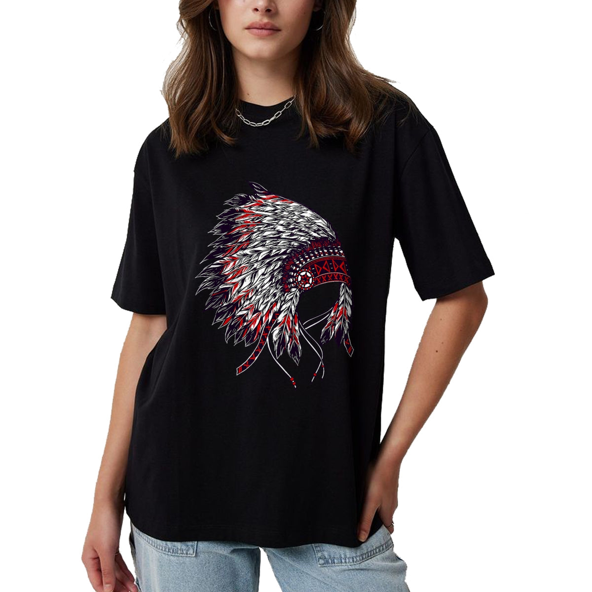 Native American T-Shirts, Vintage Native American Unisex T-Shirt/Hoodie/Sweatshirt HLT00 - Indian Headdress - Native American Roots Indigenous T-Shirt