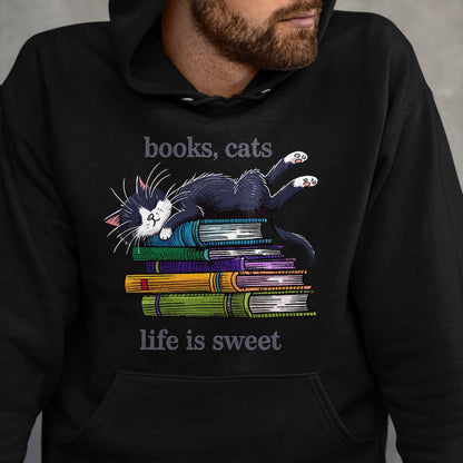 Cat Love Shirt, Funny Cat Lover Gift UnisexT-Shirt/Hoodie/Sweatshirt HLT00 - Funny Cats Books Lover Men Women T-Shirt