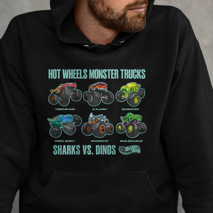 Best Dinosaur Lover Shirt, Funny Dinosaur UnisexT-Shirt/Hoodie/Sweatshirt HLT00 - Hot Wheels Monster Trucks Sharks vs. Dinos T-Shirt Tee for Men Women Boys and Girls