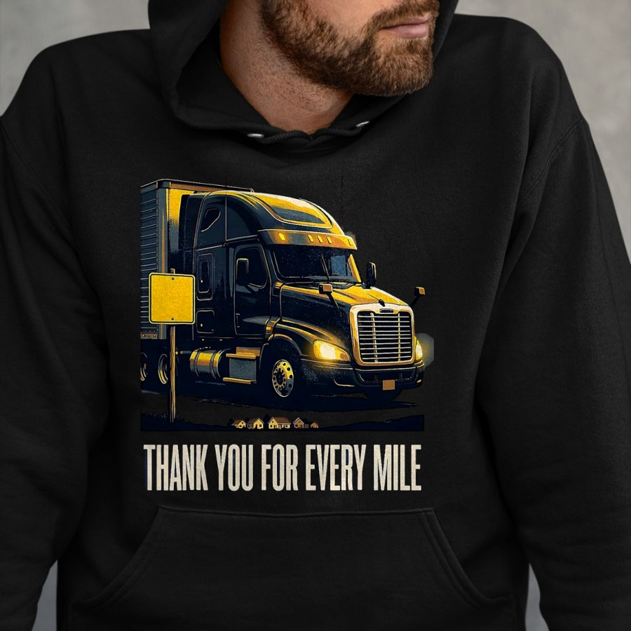 Best Truck Driver Life Shirt, Funny Trucker UnisexT-Shirt/Hoodie/Sweatshirt HLT00 - Thank You For Every Mile Truck Driver Appreciation Week Gift T-Shirt, Men, Pink, XX-Large