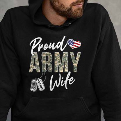 Best Wife Shirt, Wife and Husband Unisex T-Shirt/Hoodie/Sweatshirt HLT00 - Gift for wife T shirt, lucky wife   Womens Proud Army Wife Army Graduation Wife US Army Wife Gifts V