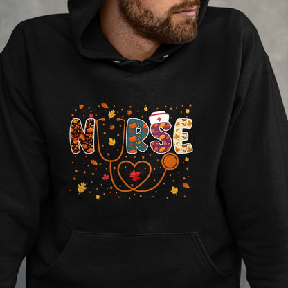 Funny Nurse Shirt, Nurse Unisex T-Shirt/Hoodie/Sweatshirt HLT00 - Nursing Thanksgiving Day Stethoscope Fall Nurse Costume T-Shirt