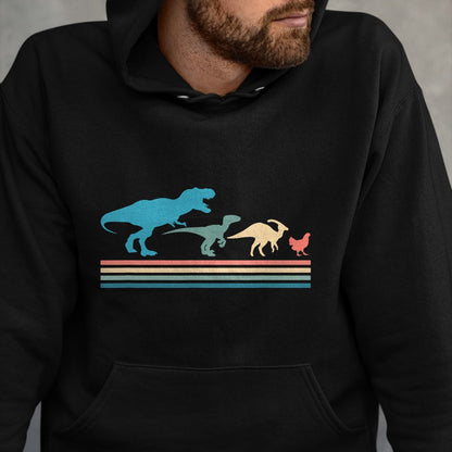 Best Dinosaur Lover Shirt, Funny Dinosaur UnisexT-Shirt/Hoodie/Sweatshirt HLT00 - Funny Vintage Dinosaur Evolution T-Rex Velociraptor Chicken T-Shirt