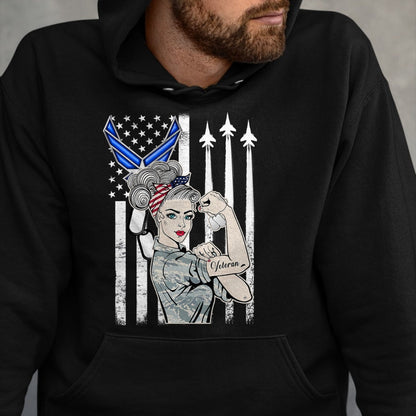 Proud Veteran Shirt, Funny Veteran UnisexT-Shirt/Hoodie/Sweatshirt HLT00 - USAF Air Force Women Proud Shirt, Air Force Veteran Gift T-Shirt