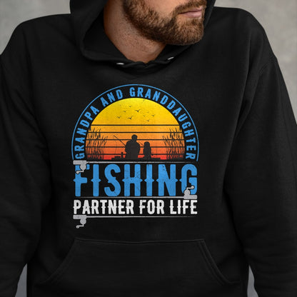 Best Grandpa Shirt, Proud Grandpa Unisex T-Shirt/Hoodie/Sweatshirt HLT00 - Grandpa And Granddaughter Fishing Buddies For Life Vintage T-Shirt