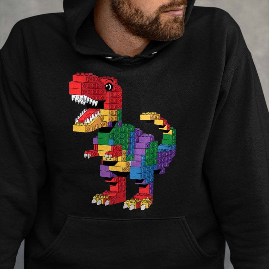Best Dinosaur Lover Shirt, Funny Dinosaur UnisexT-Shirt/Hoodie/Sweatshirt HLT00 - Master Builder Men Boys Kids Building Bricks Dinosaur T-Rex T-Shirt