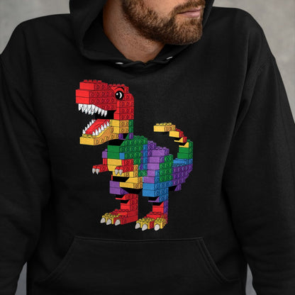 Best Dinosaur Lover Shirt, Funny Dinosaur UnisexT-Shirt/Hoodie/Sweatshirt HLT00 - Master Builder Men Boys Kids Building Bricks Dinosaur T-Rex T-Shirt