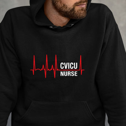 Funny Nurse Shirt, Nurse Unisex T-Shirt/Hoodie/Sweatshirt HLT00 - CVICU Nurse Cardiovascular ICU Nurse Heartbeat T-Shirt