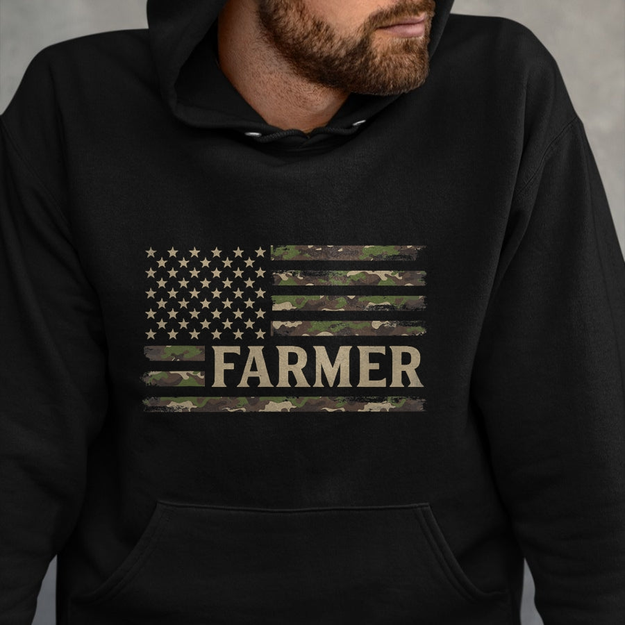 Best Farmer Life Shirt, Funny Farmer UnisexT-Shirt/Hoodie/Sweatshirt HLT00 - Camo Farmer Camourflage USA Flag Fathers Day Farm Owner T-Shirt