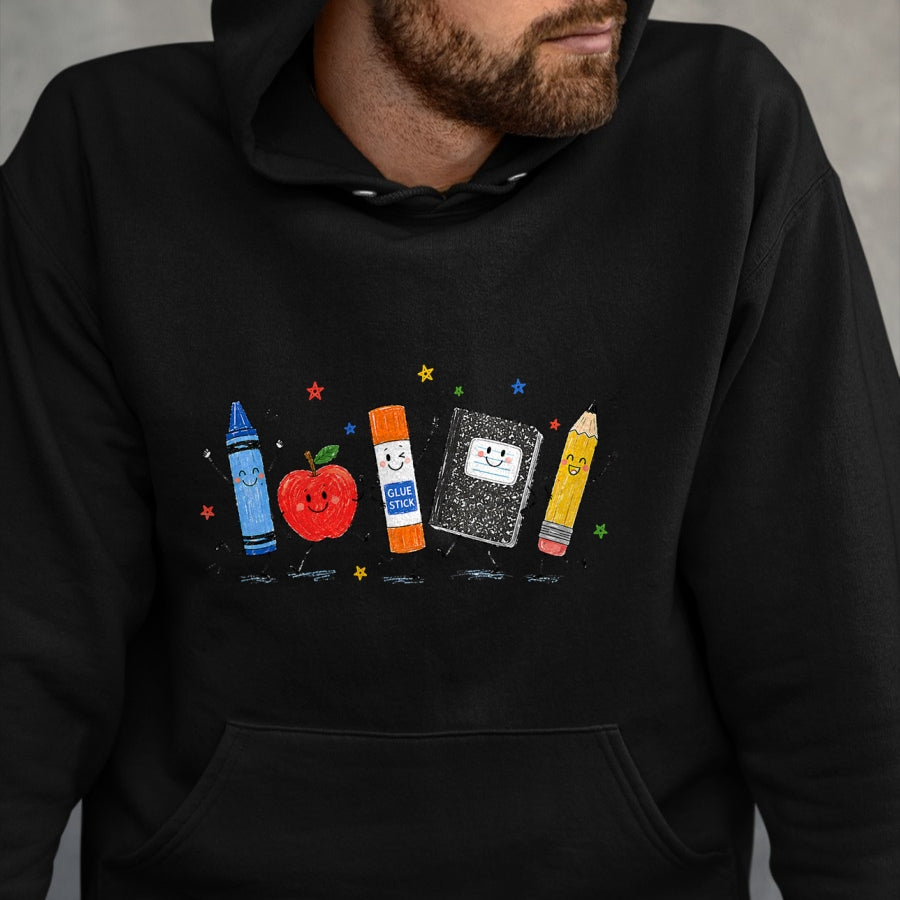 Best Teacher Shirt, Funny Teacher UnisexT-Shirt/Hoodie/Sweatshirt HLT00 - Cute School Supplies Back to School Teacher Student Doodle T-Shirt