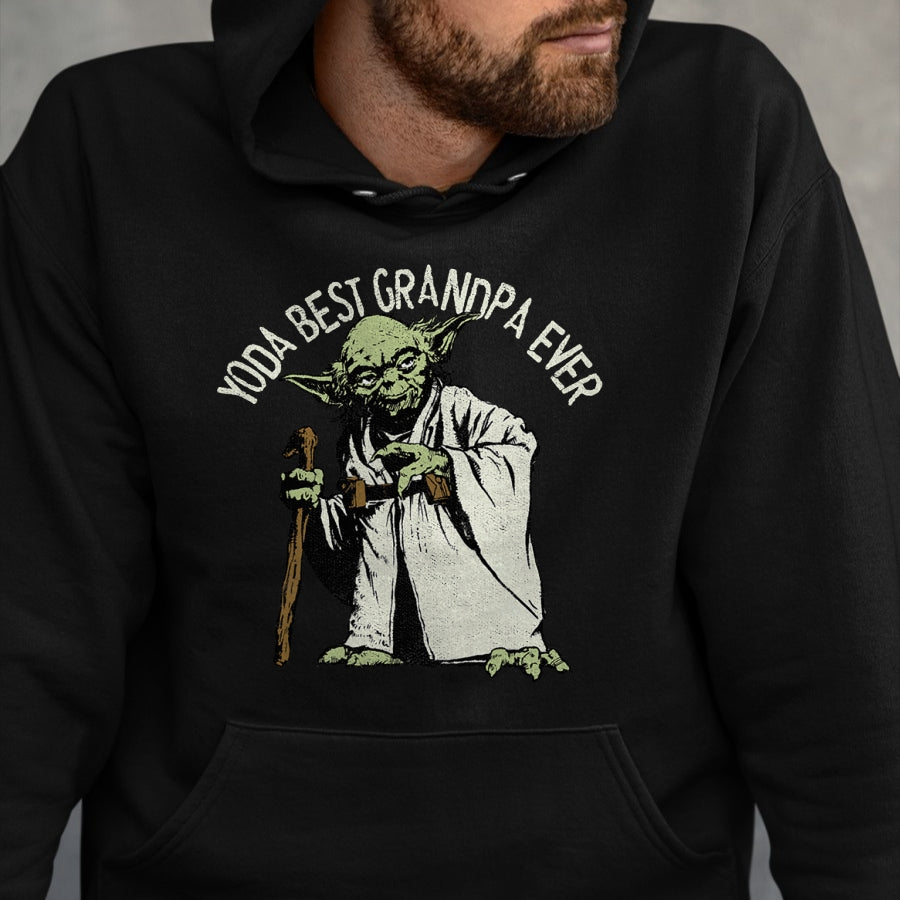 Best Grandpa Shirt, Proud Grandpa Unisex T-Shirt/Hoodie/Sweatshirt HLT00 - Star Wars Yoda Best Grandpa Ever Portrait Disney+ T-Shirt