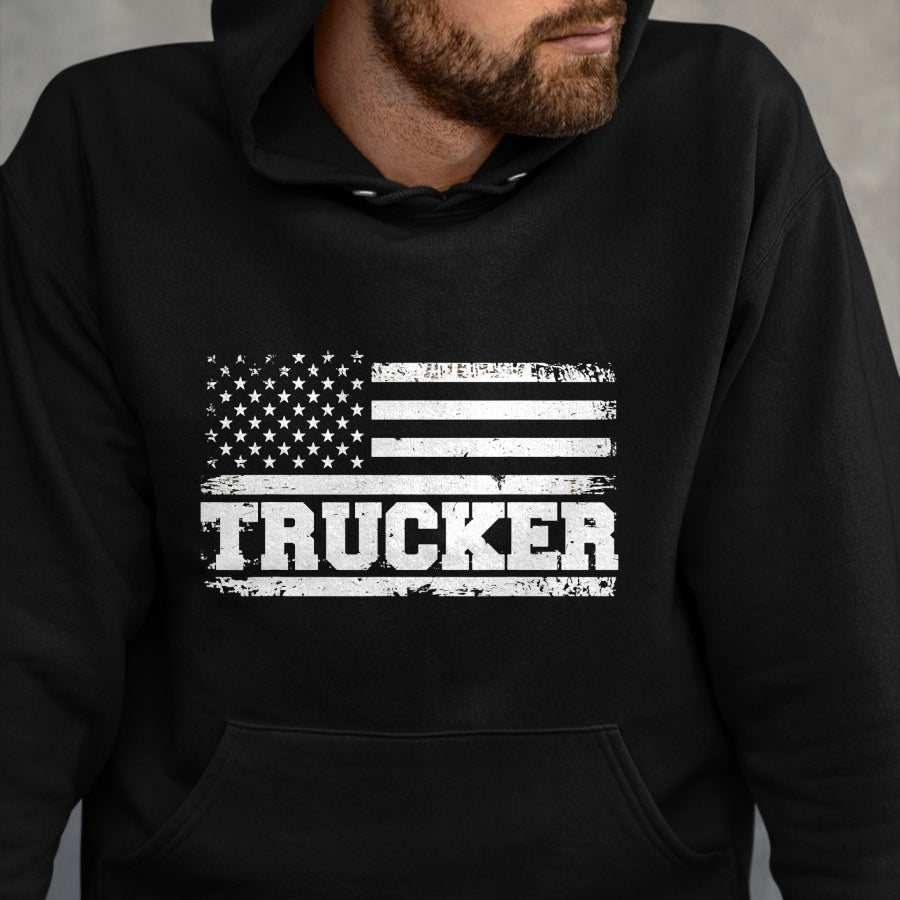 Best Truck Driver Life Shirt, Funny Trucker UnisexT-Shirt/Hoodie/Sweatshirt HLT00 - Truck Driver Trucker Us American Flag Patriotic T-Shirt