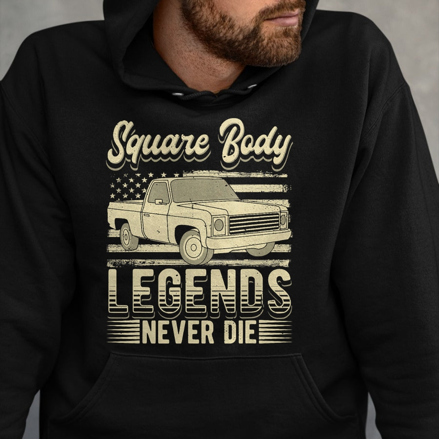 Best Truck Driver Life Shirt, Funny Trucker UnisexT-Shirt/Hoodie/Sweatshirt HLT00 - Square Body Legends Never Die Artwork for A Truck Driver T-Shirt