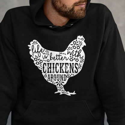 Best Farmer Life Shirt, Funny Farmer UnisexT-Shirt/Hoodie/Sweatshirt HLT00 - Life is Better With Chickens T Shirt Animal Pet Farmer Tee T-Shirt