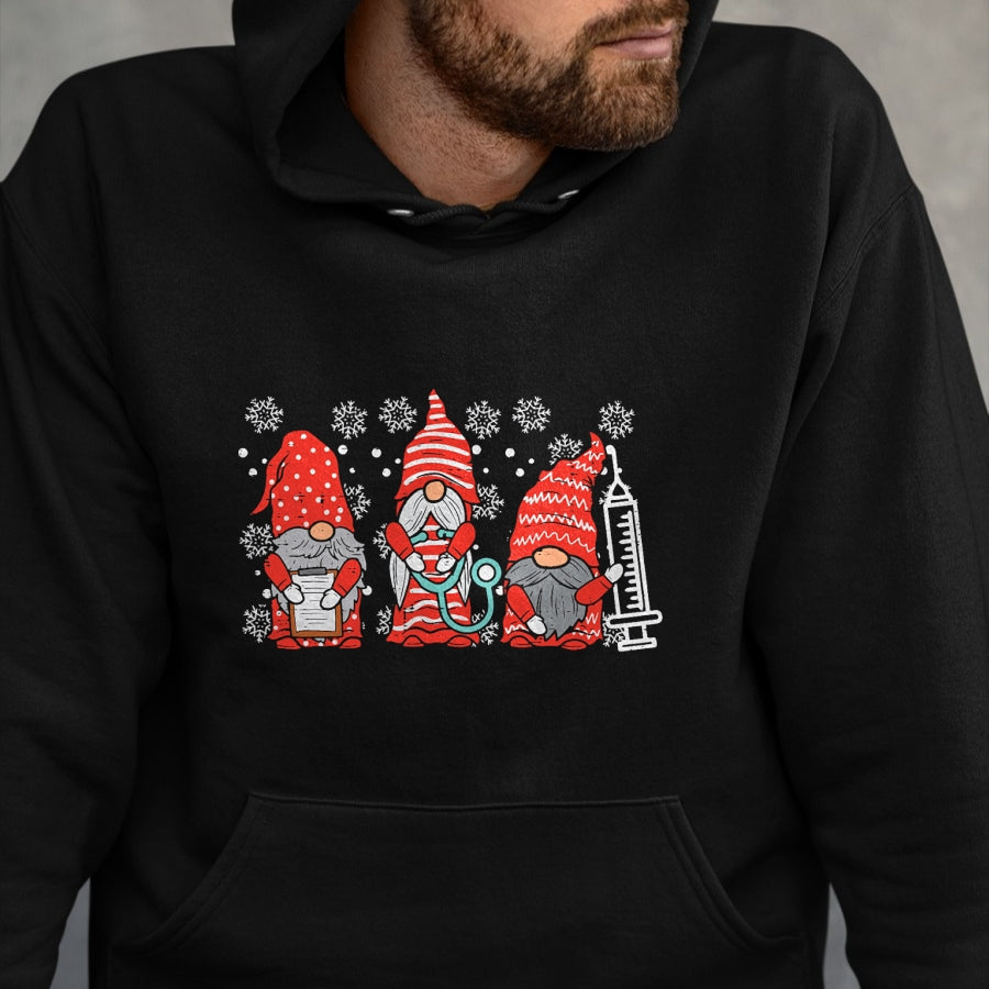 Funny Nurse Shirt, Nurse Unisex T-Shirt/Hoodie/Sweatshirt HLT00 - Nurse Christmas Gnomes Cute Xmas Scrub Top For Nurses Women T-Shirt