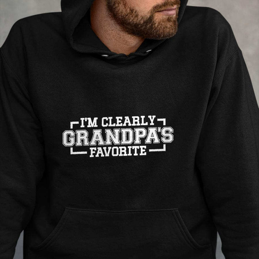 Best Grandpa Shirt, Proud Grandpa Unisex T-Shirt/Hoodie/Sweatshirt HLT00 -I'm Clearly Grandpa's Favorite, Grandson Grandpa, T-Shirt