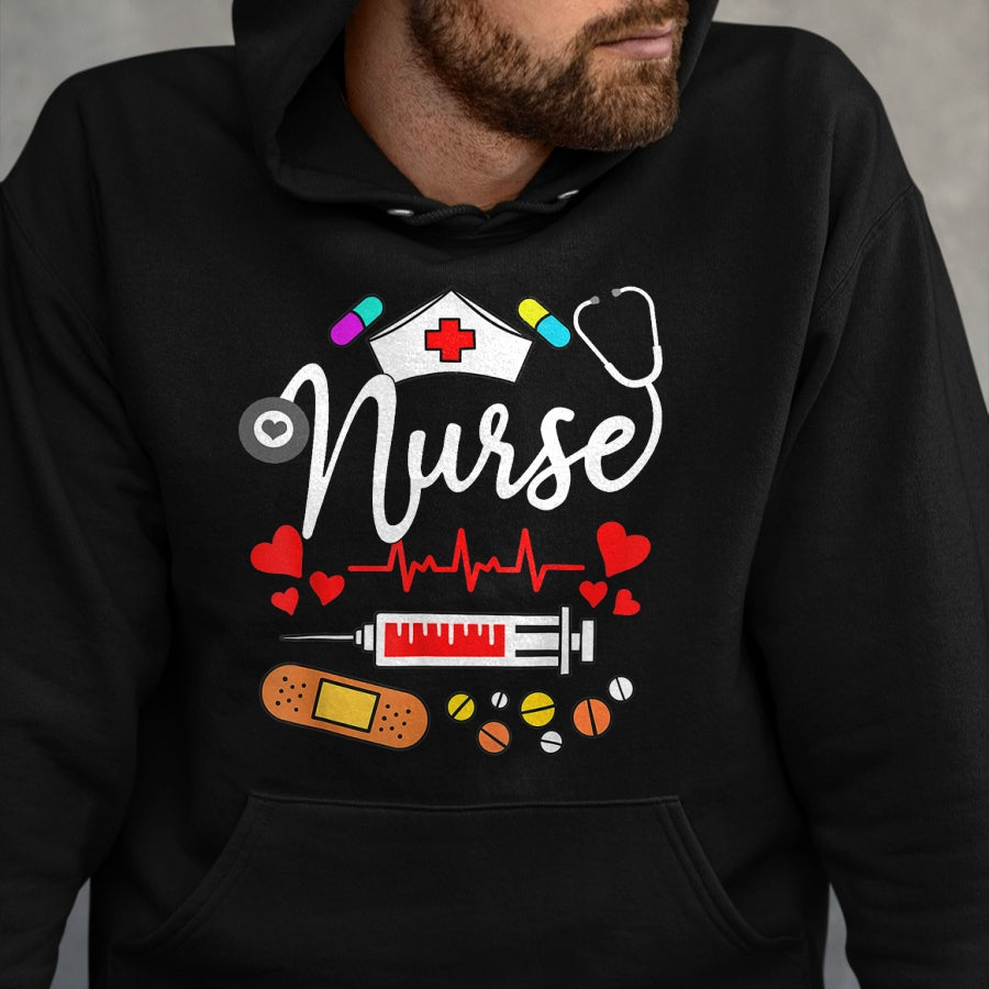 Funny Nurse Shirt, Nurse Unisex T-Shirt/Hoodie/Sweatshirt HLT00 - NURSE'S DAY Nurse Life NURSE WEEK 2024 Womens T-Shirt