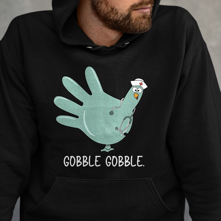 Funny Nurse Shirt, Nurse Unisex T-Shirt/Hoodie/Sweatshirt HLT00 - Turkey Glove Nurse Thanksgiving T-Shirt