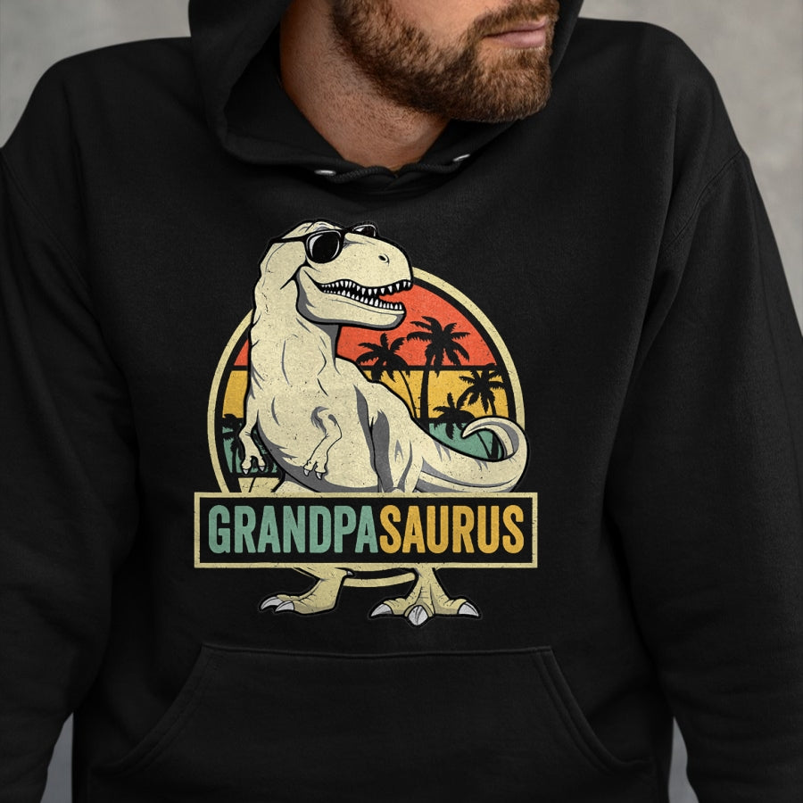 Best Grandpa Shirt, Proud Grandpa Unisex T-Shirt/Hoodie/Sweatshirt HLT00 - Grandpasaurus T Rex Dinosaur Grandpa Saurus Family Matching T-Shirt (1)