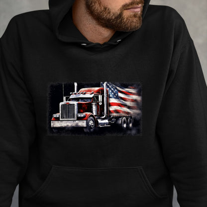 Best Truck Driver Life Shirt, Funny Trucker UnisexT-Shirt/Hoodie/Sweatshirt HLT00 - US American Flag Semi Truck Driver Trucker T-Shirt