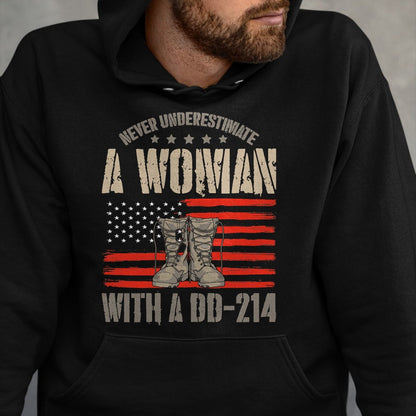 Proud Veteran Shirt, Funny Veteran UnisexT-Shirt/Hoodie/Sweatshirt HLT00 - Veteran_s Day A Woman with A Dd-214 Female Veteran T-Shirt