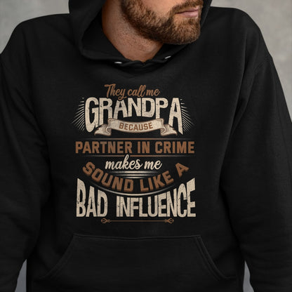 Best Grandpa Shirt, Proud Grandpa Unisex T-Shirt/Hoodie/Sweatshirt HLT00 - Funny Grandpa, Partner in Crime Phrase, Granddad Humor T-Shirt (1)