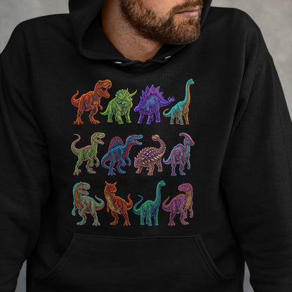 Best Dinosaur Lover Shirt, Funny Dinosaur UnisexT-Shirt/Hoodie/Sweatshirt HLT00 - Dinosaur Species Chart Paleontology Prehistoric Animals T-Shirt