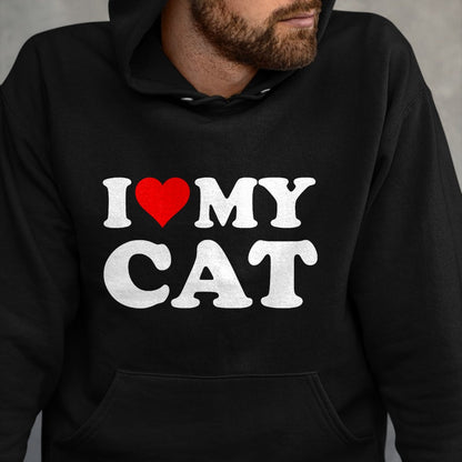 Cat Love Shirt, Funny Cat Lover Gift UnisexT-Shirt/Hoodie/Sweatshirt HLT00 - Red Heart I Love My Cat T-Shirt