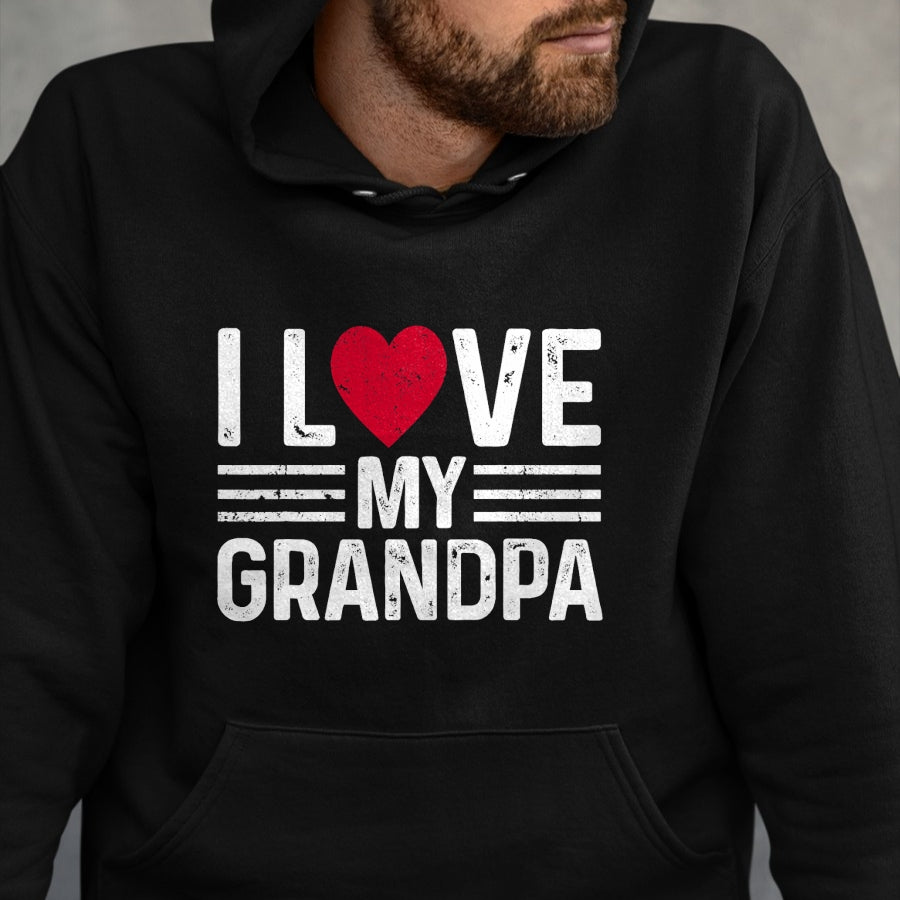 Best Grandpa Shirt, Proud Grandpa Unisex T-Shirt/Hoodie/Sweatshirt HLT00 - Kids I Love My Grandpa For Toddler, Boy, Girl, Youth, Baby T-Shirt