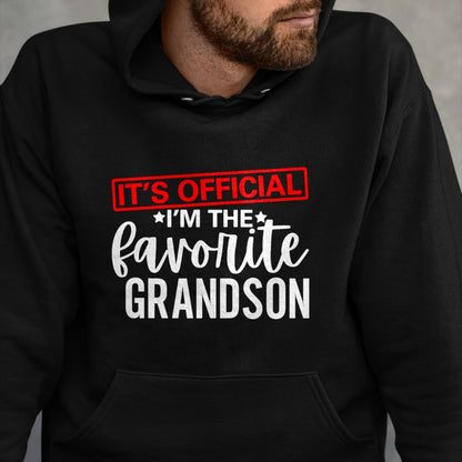 Best Grandpa Shirt, Proud Grandpa Unisex T-Shirt/Hoodie/Sweatshirt HLT00 - It's Official I'm The Favorite Grandson Kids Gifts Grandpa T-Shirt