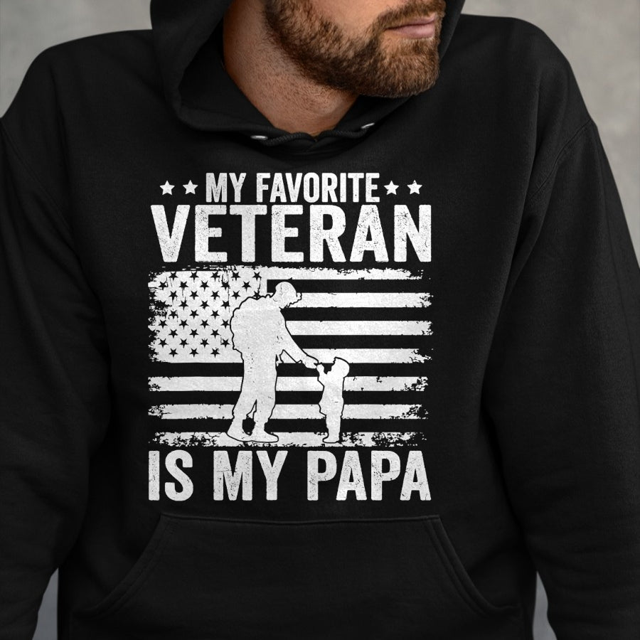 Proud Veteran Shirt, Funny Veteran UnisexT-Shirt/Hoodie/Sweatshirt HLT00 - Veterans Day Military My Favorite Veteran Is My Papa Kids T-Shirt