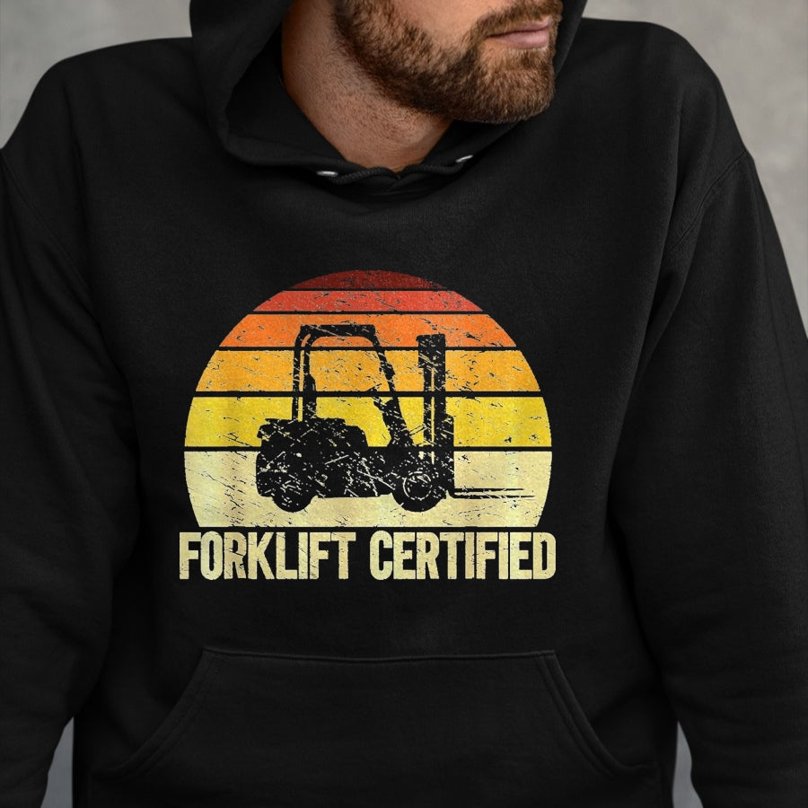 Best Truck Driver Life Shirt, Funny Trucker UnisexT-Shirt/Hoodie/Sweatshirt HLT00 - Retro Forklift Certified Forklift Operator Lift Truck Driver T-Shirt, Women, Purple Heather, X-Large