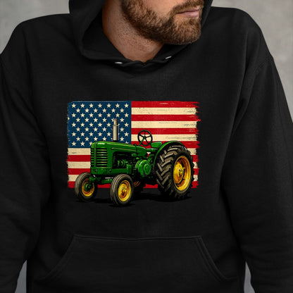 Best Farmer Life Shirt, Funny Farmer UnisexT-Shirt/Hoodie/Sweatshirt HLT00 - Farmer Tractor USA Flag 4th of July T-Shirt