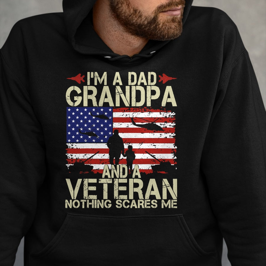 Best Grandpa Shirt, Proud Grandpa Unisex T-Shirt/Hoodie/Sweatshirt HLT00 - I'm A Dad Grandpa And Veteran Fathers Day Papa Grandpa Gifts T-Shirt