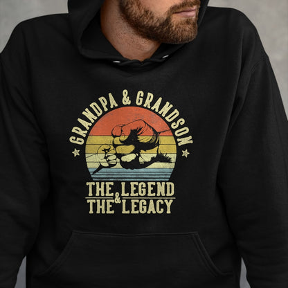 Best Grandpa Shirt, Proud Grandpa Unisex T-Shirt/Hoodie/Sweatshirt HLT00 - Grandpa and Grandson The Legend And The Legacy Gifts Grandpa T-Shirt