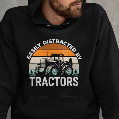 Best Farmer Life Shirt, Funny Farmer UnisexT-Shirt/Hoodie/Sweatshirt HLT00 - Farming Humor Easily Distracted By Tractor Farmer Mens T-Shirt