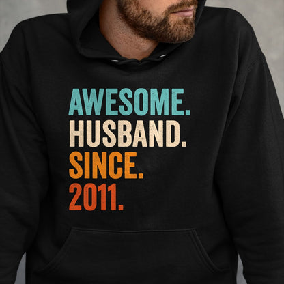 Best Wife Shirt, Wife and Husband Unisex T-Shirt/Hoodie/Sweatshirt HLT00 - Awesome Husband Since 2011 13th wedding anniversary 13 years T-Shirt